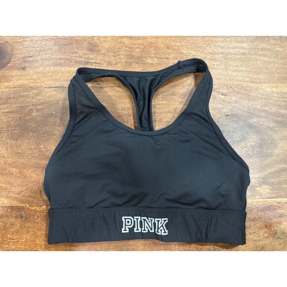 Victoria's Secret Other - Pink Victorias Secret Ultimate Black Sports Bra XS Racerback With Mesh & Padding